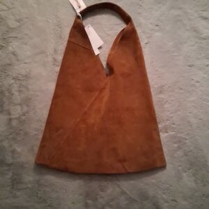 CHEVAL Firenze  Suede Genuine Leather Hobo Bag w Pouch   Brown Made In Italy
